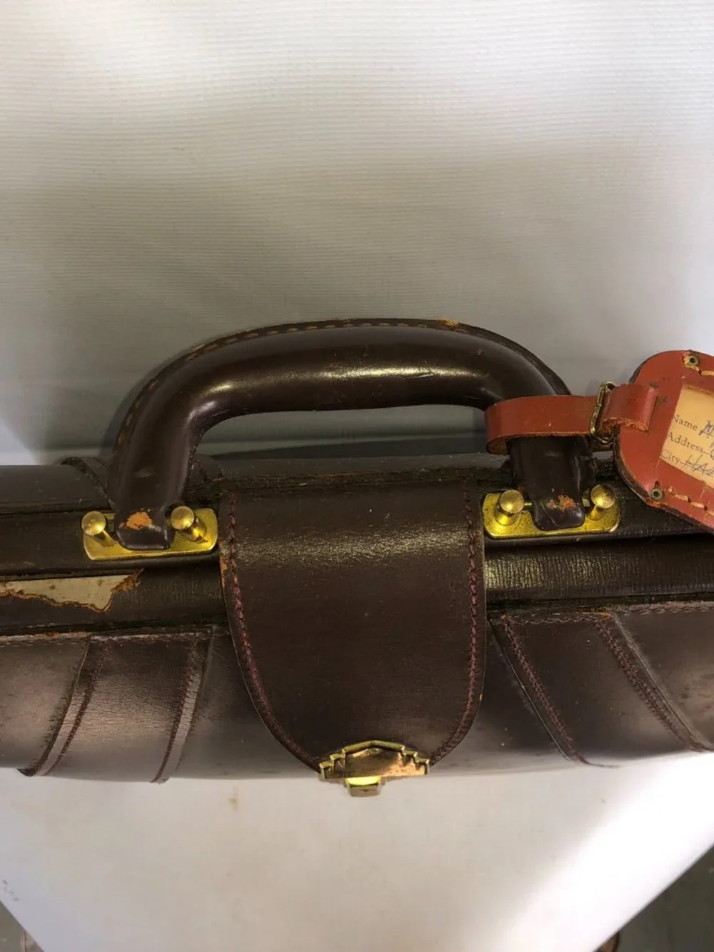 Vintage Hugo Bosca Leather Briefcase U.S. Property